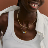 Toi et Moi 14K Gold Custom Birthstone Necklace - Gold