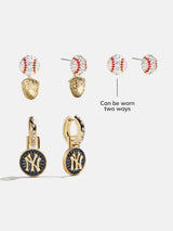BaubleBar MLB Hoop Earring Set - New York Yankees - 
    Two pairs of New York Yankees earrings
  
