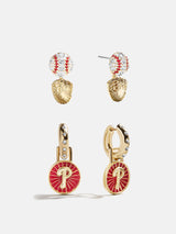 BaubleBar MLB Hoop Earring Set - Philadelphia Phillies - 
    Two pairs of Philadelphia Phillies earrings
  

