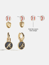 BaubleBar MLB Hoop Earring Set - Atlanta Braves - 
    Two pairs of Atlanta Braves earrings
  
