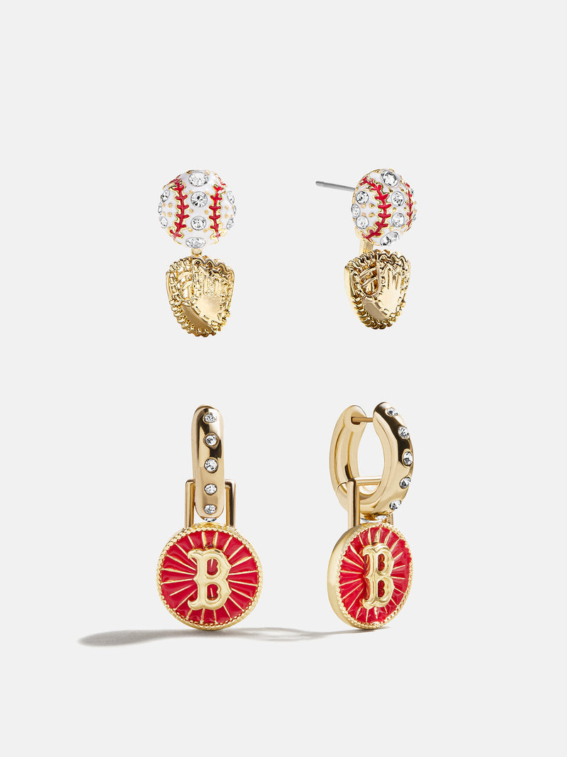 MLB Hoop Earring Set - Boston Red Sox