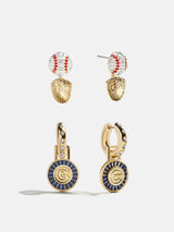 BaubleBar MLB Hoop Earring Set - Chicago Cubs - 
    Two pairs of Chicago Cubs earrings
  
