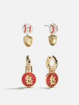 BaubleBar MLB Hoop Earring Set - St. Louis Cardinals - 
    Two pairs of St. Louis Cardinals earrings
  
