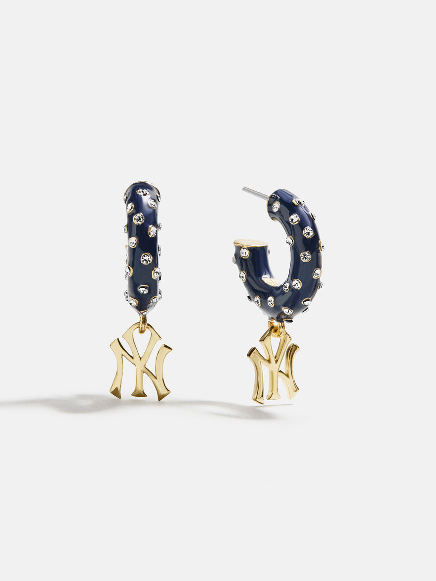 MLB Enamel Hoop Earrings - New York Yankees