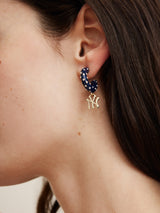 BaubleBar MLB Enamel Hoop Earrings - New York Yankees - 
    New York Yankees earrings
  

