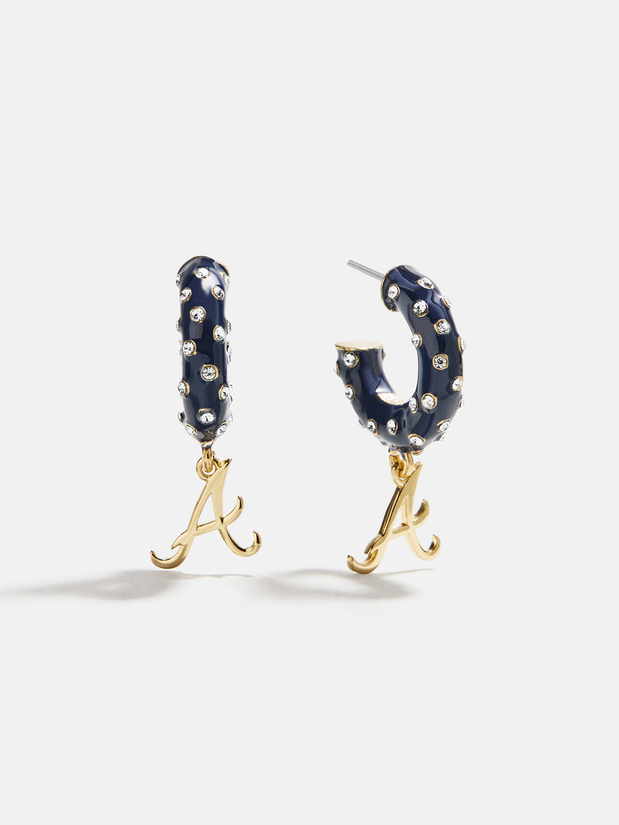 MLB Enamel Hoop Earrings - Atlanta Braves