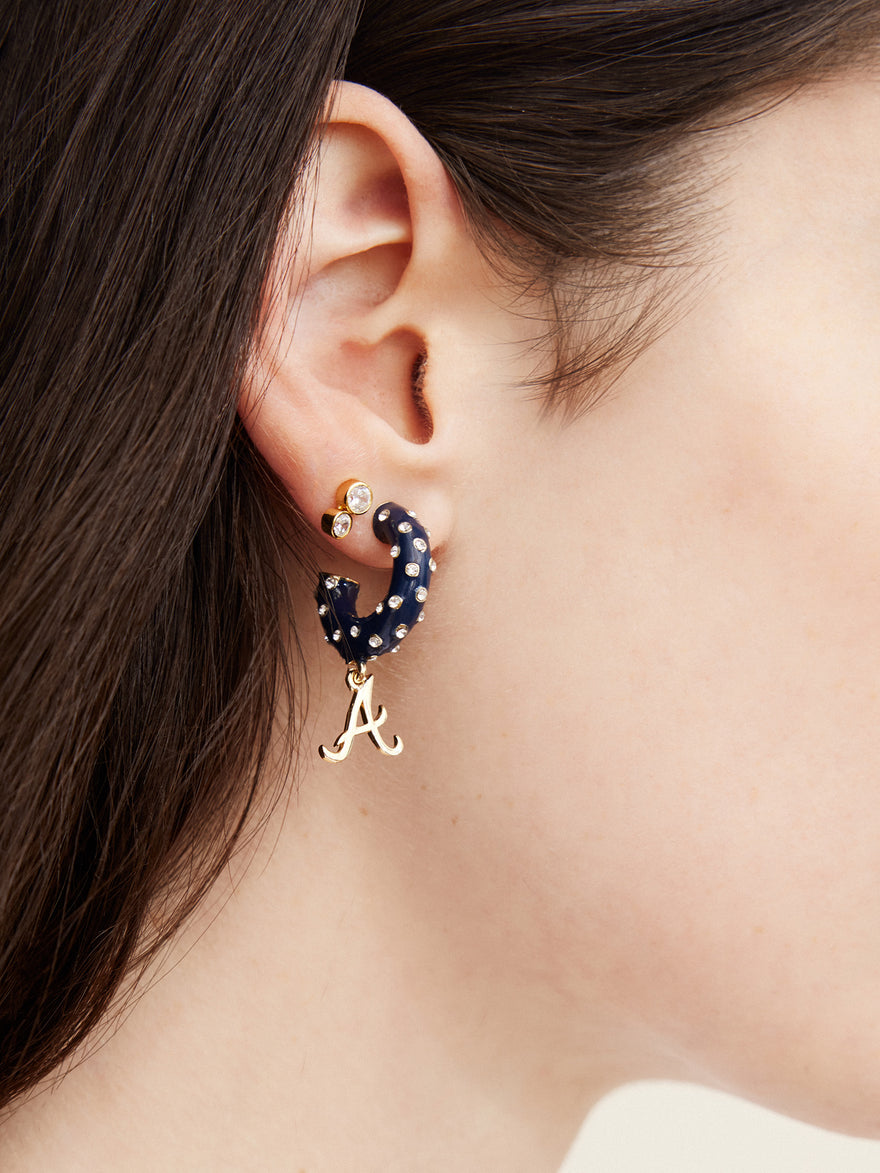 MLB Enamel Hoop Earrings - Atlanta Braves