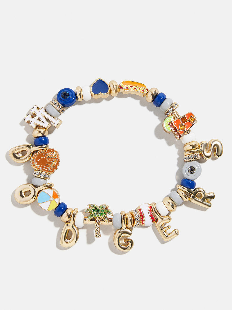 MLB Motif Beaded Bracelet - Los Angeles Dodgers