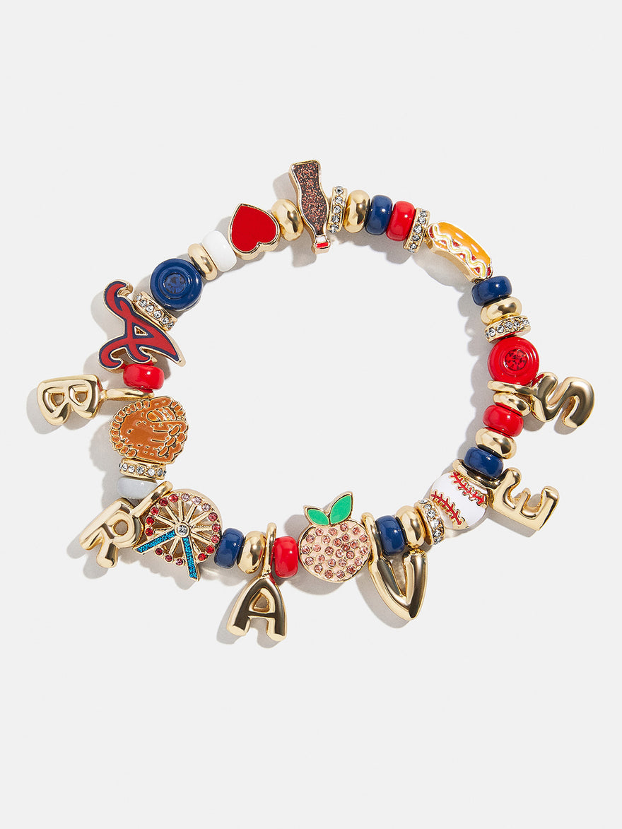 MLB Motif Beaded Bracelet - Atlanta Braves