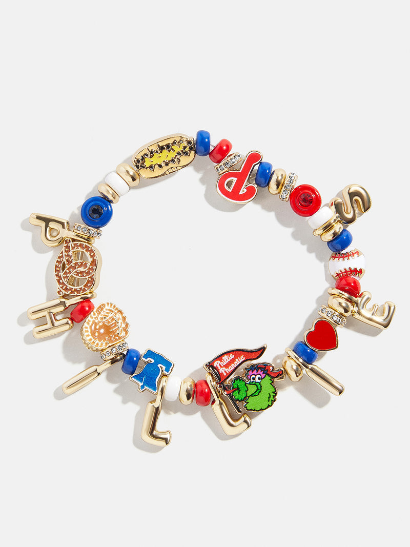 MLB Motif Beaded Bracelet - Philadelphia Phillies
