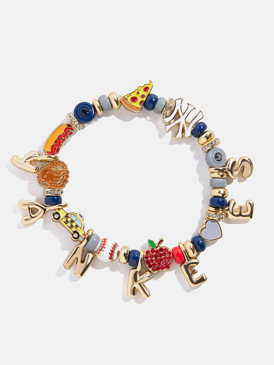 MLB Motif Beaded Bracelet - New York Yankees