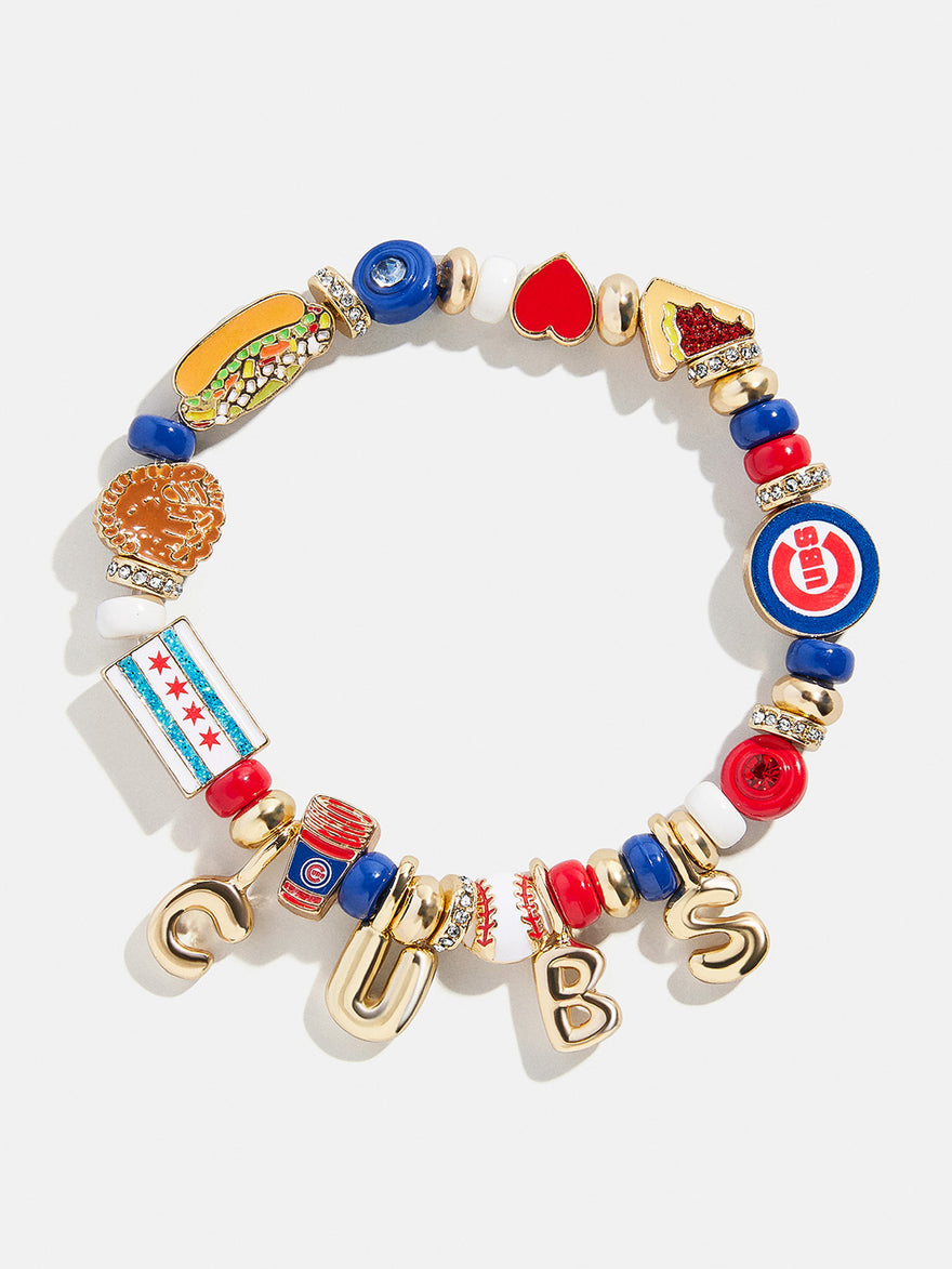 MLB Motif Beaded Bracelet - Chicago Cubs