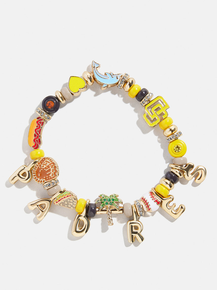 MLB Motif Beaded Bracelet - San Diego Padres