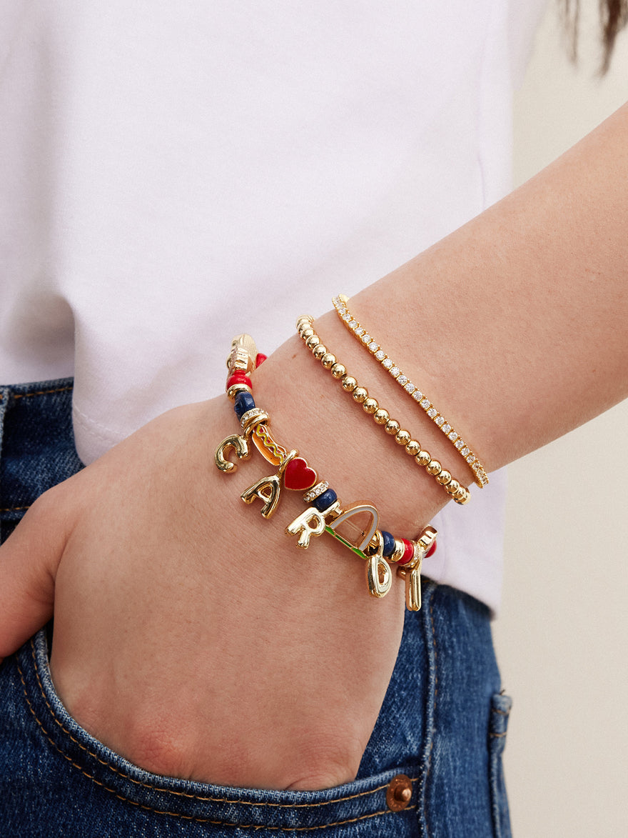 MLB Motif Beaded Bracelet - St. Louis Cardinals