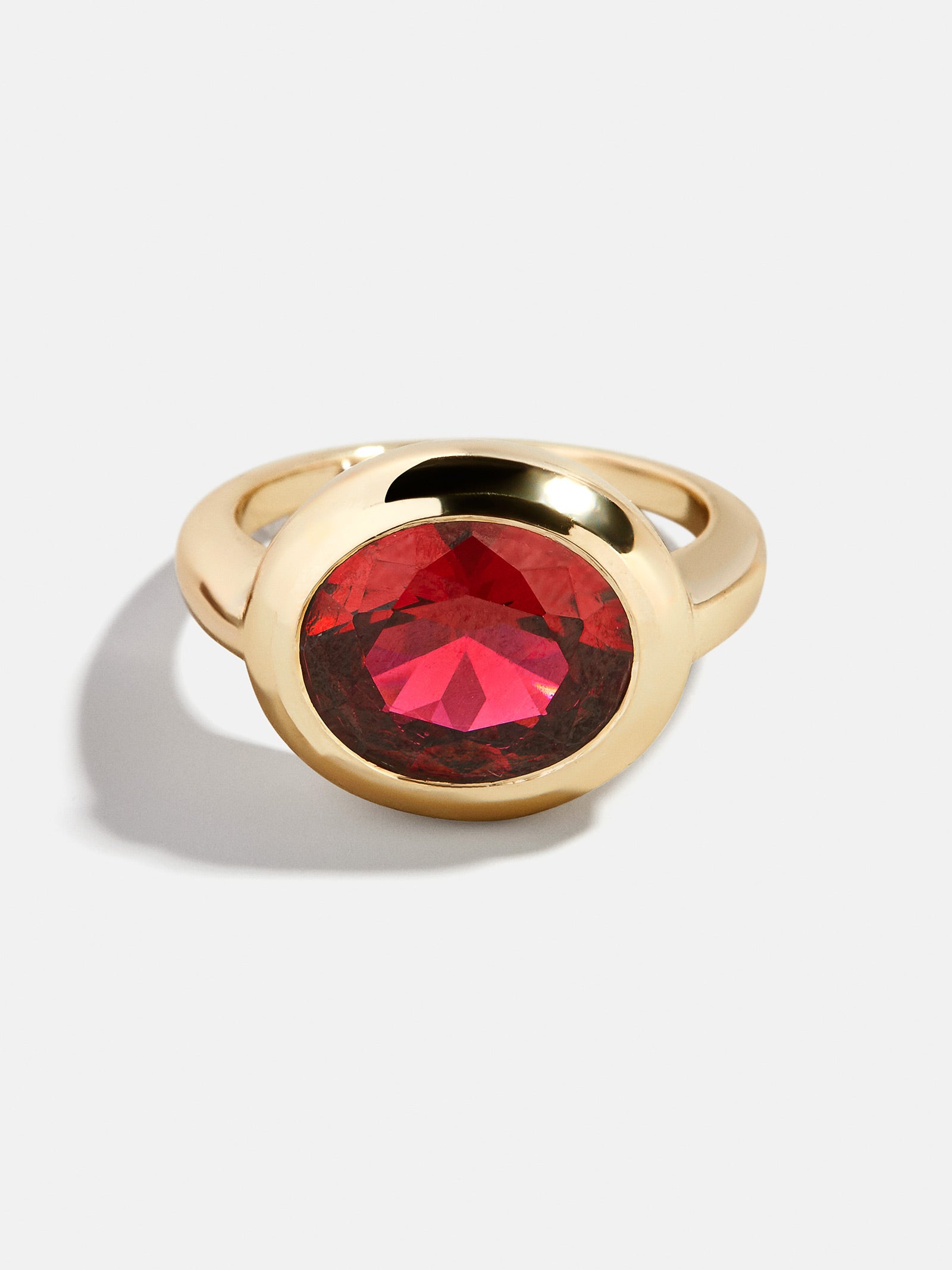Gold Cubic Zirconia Custom Birthstone Ring - Garnet