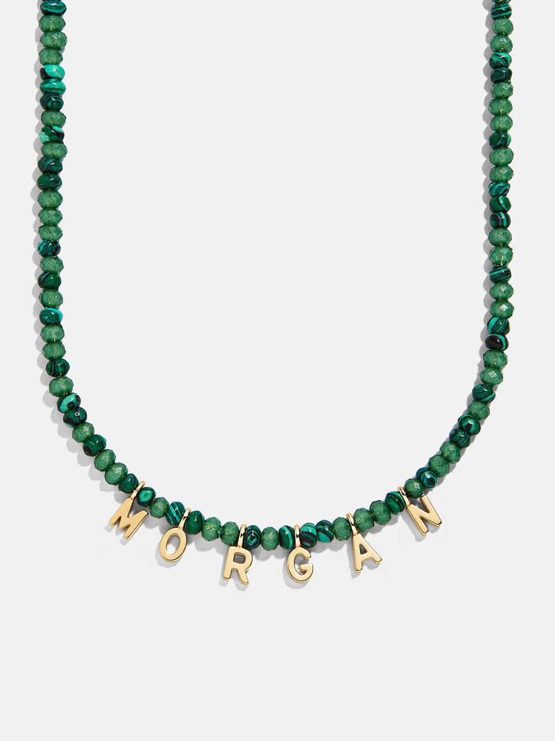 Mini Semi-Precious Custom Necklace Malachite – 25% Off Custom