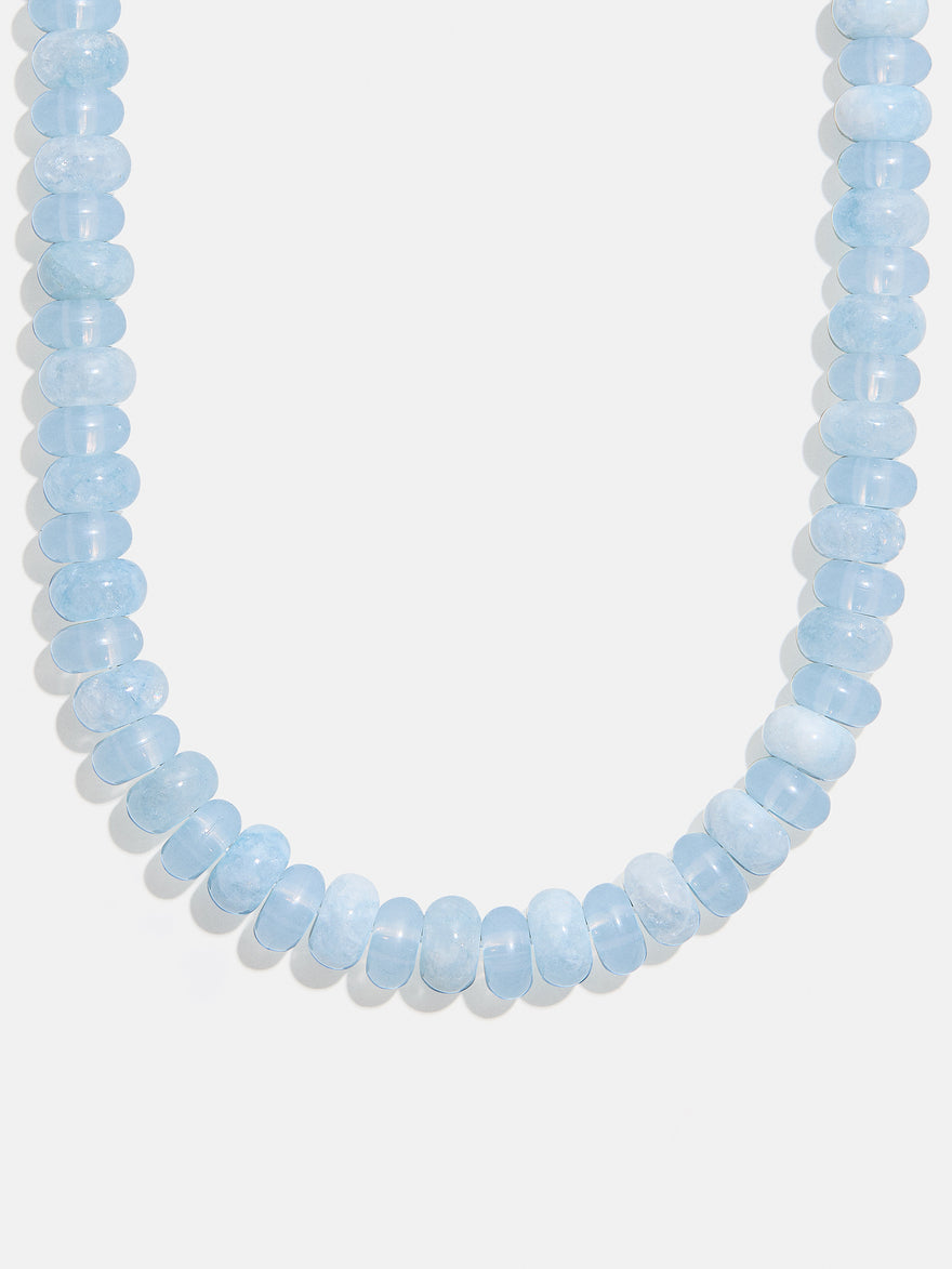 Joyce Semi-Precious Beaded Necklace - Blue Lace Agate
