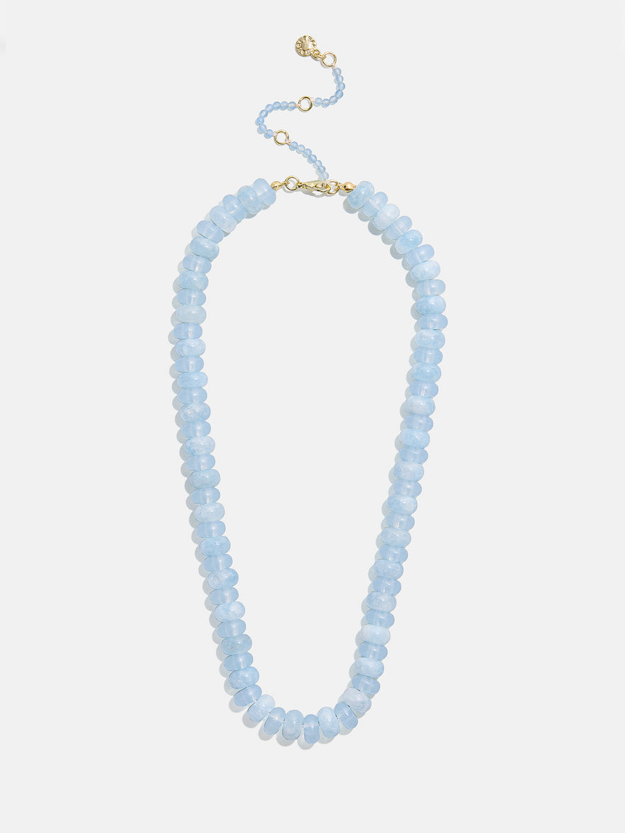 Joyce Semi-Precious Beaded Necklace - Blue Lace Agate