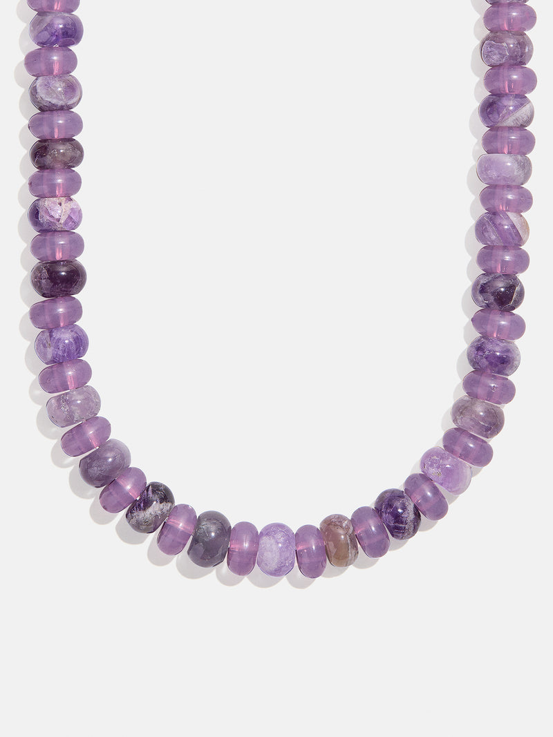 Joyce Semi-Precious Beaded Necklace - Light Amethyst