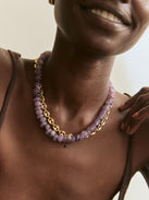 Joyce Semi-Precious Beaded Necklace - Light Amethyst