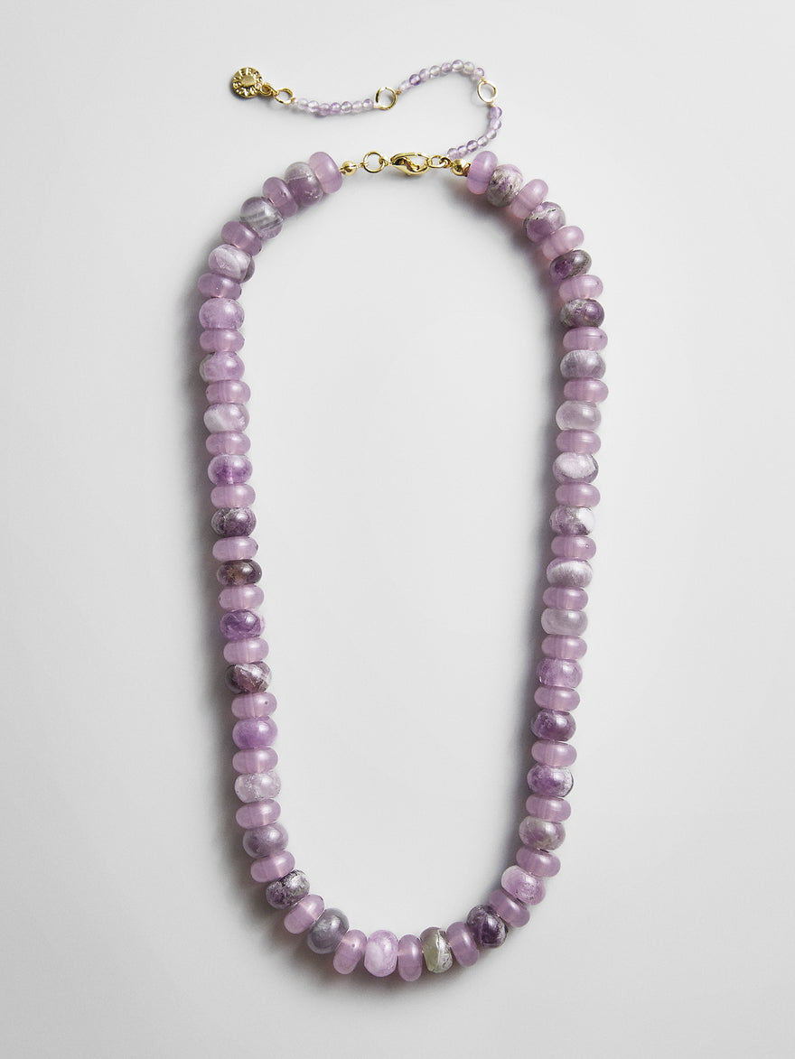 Joyce Semi-Precious Beaded Necklace - Light Amethyst