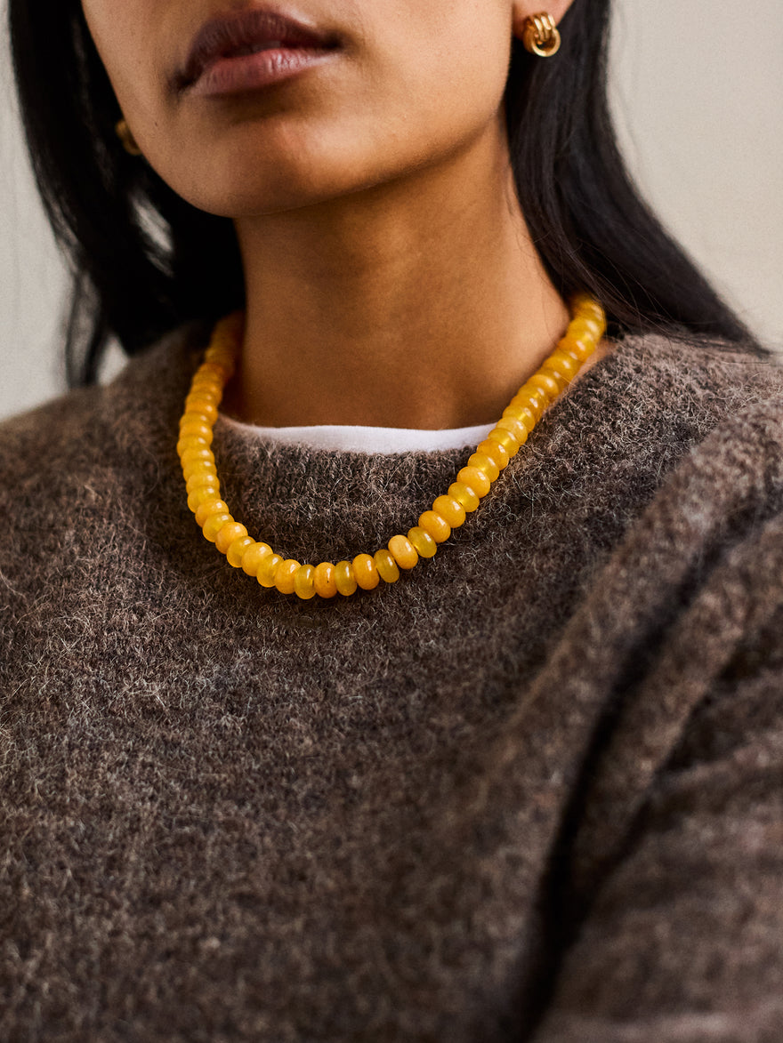 Joyce Semi-Precious Beaded Necklace - Citrine