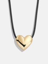 BaubleBar Millie Bubble Heart Paracord Necklace - Gold - 
    Gold heart pendant 
  
