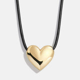 Millie Bubble Heart Cord Necklace - Gold
