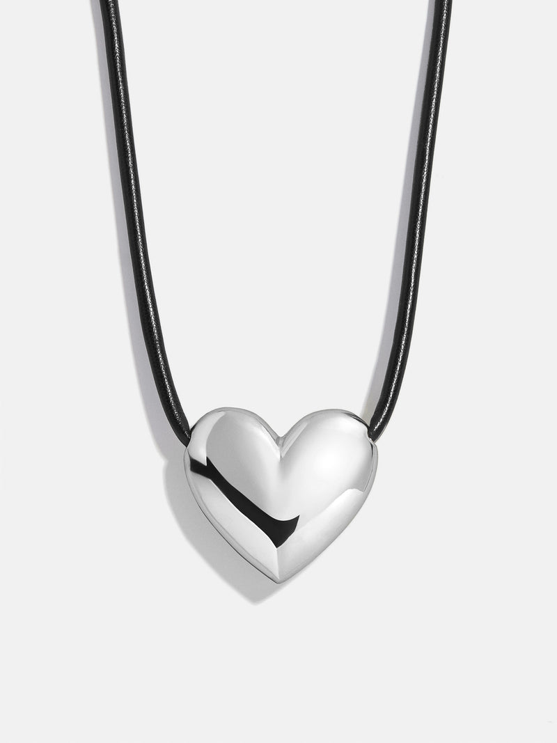Millie Bubble Heart Paracord Necklace - Silver