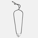 Millie Bubble Heart Cord Necklace - Silver