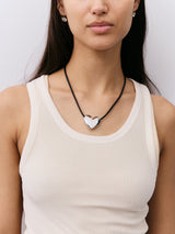 BaubleBar Millie Bubble Heart Cord Necklace - Silver - 
    Silver heart pendant 
  
