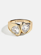 Two of Hearts Gold Ring - Gold/Pavé