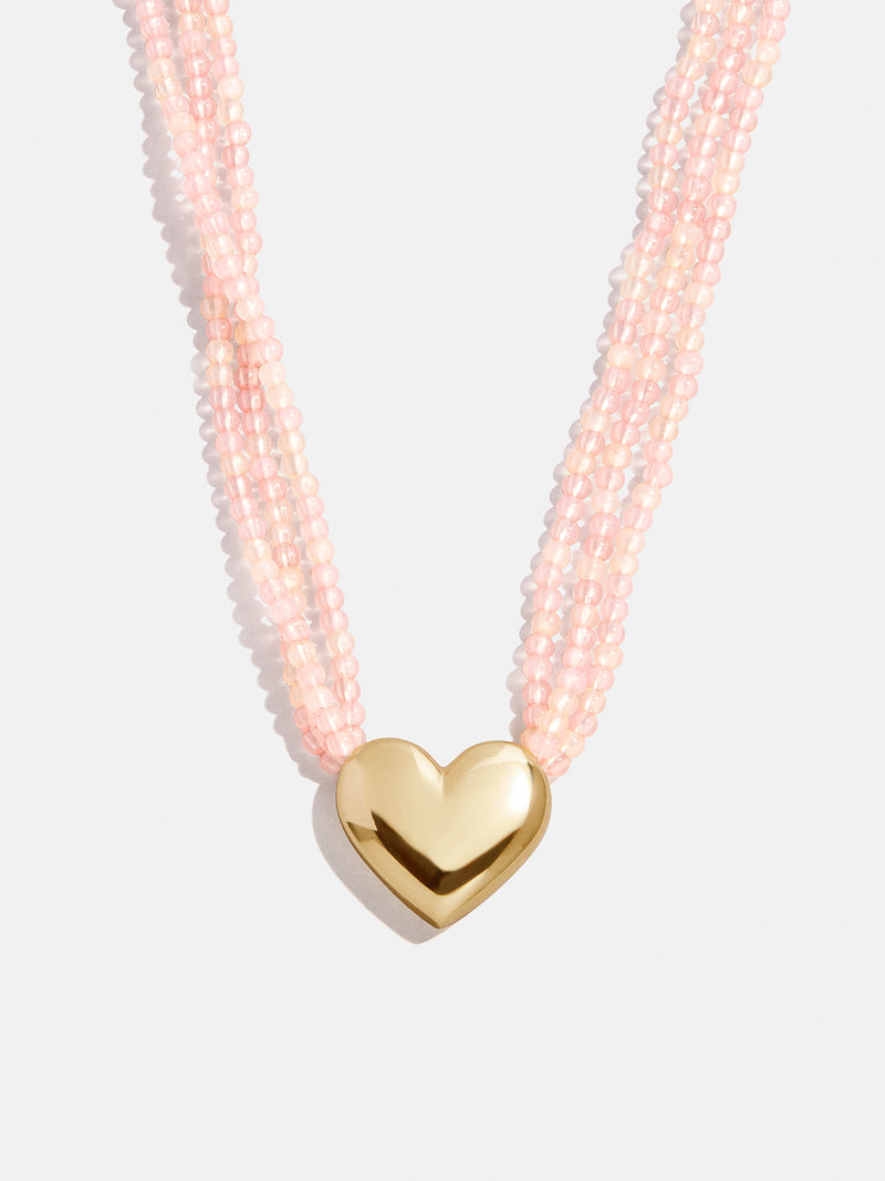 Millie Kids' Bubble Heart Necklace - Gold/Pink