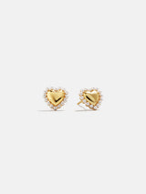 BaubleBar Pearl-Kissed 18K Gold Kids' Heart Earrings - Gold/Pearl - 
    Cubic zirconia earrings
  
