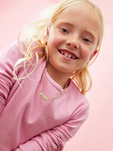 BaubleBar Love Letter Kids' Initial Tennis Necklace - Gold/Pavé