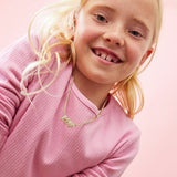 Love Letter Kids' Initial Tennis Necklace - Gold/Pavé