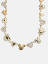 BaubleBar Disney Mickey Mouse Hearts Necklace - Gold/Pavé - 
    Gold necklace with Disney charms 
  
