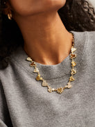 Disney Mickey Mouse Hearts Necklace - Gold/Pavé