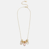 Disney Mickey Mouse Heart Charm Necklace - Gold/Pavé