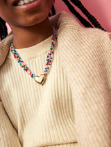 BaubleBar Millie Kids' Bubble Heart Necklace - Gold/Multi - 
    Gold heart pendant with beads 
  
