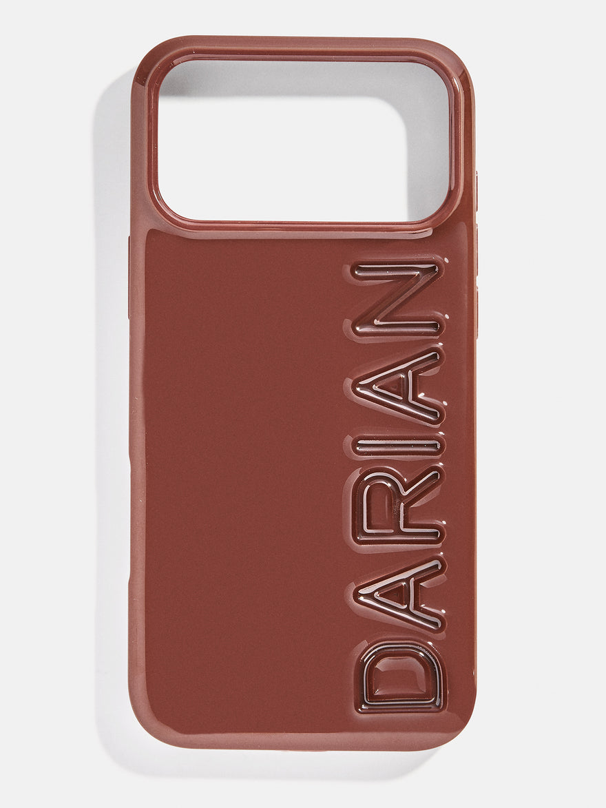 Fine Line Custom iPhone Case - Dark Brown