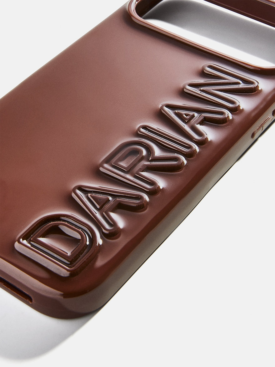 Fine Line Custom iPhone Case - Dark Brown