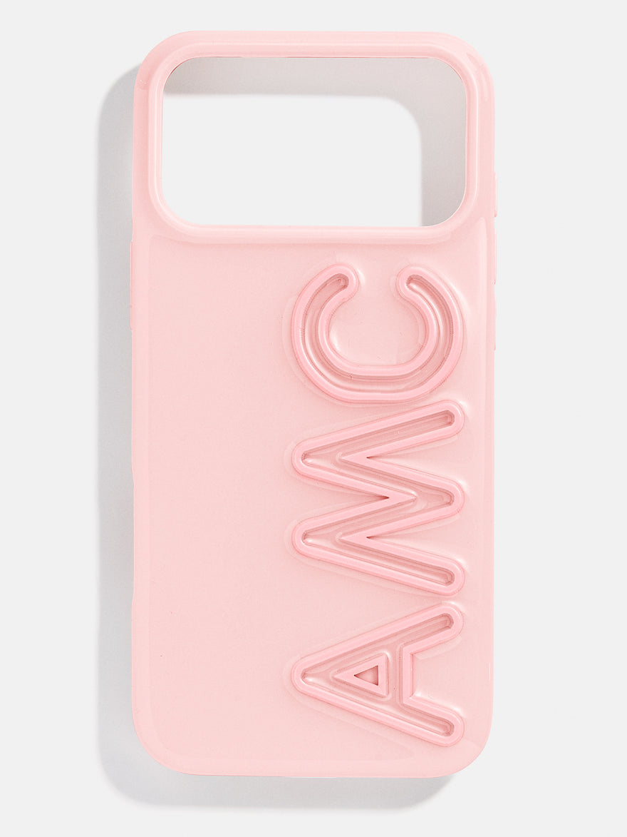 Fine Line Custom iPhone Case - Light Pink