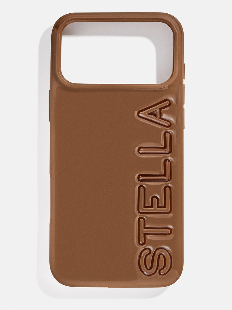 Fine Line Custom iPhone Case - Brown