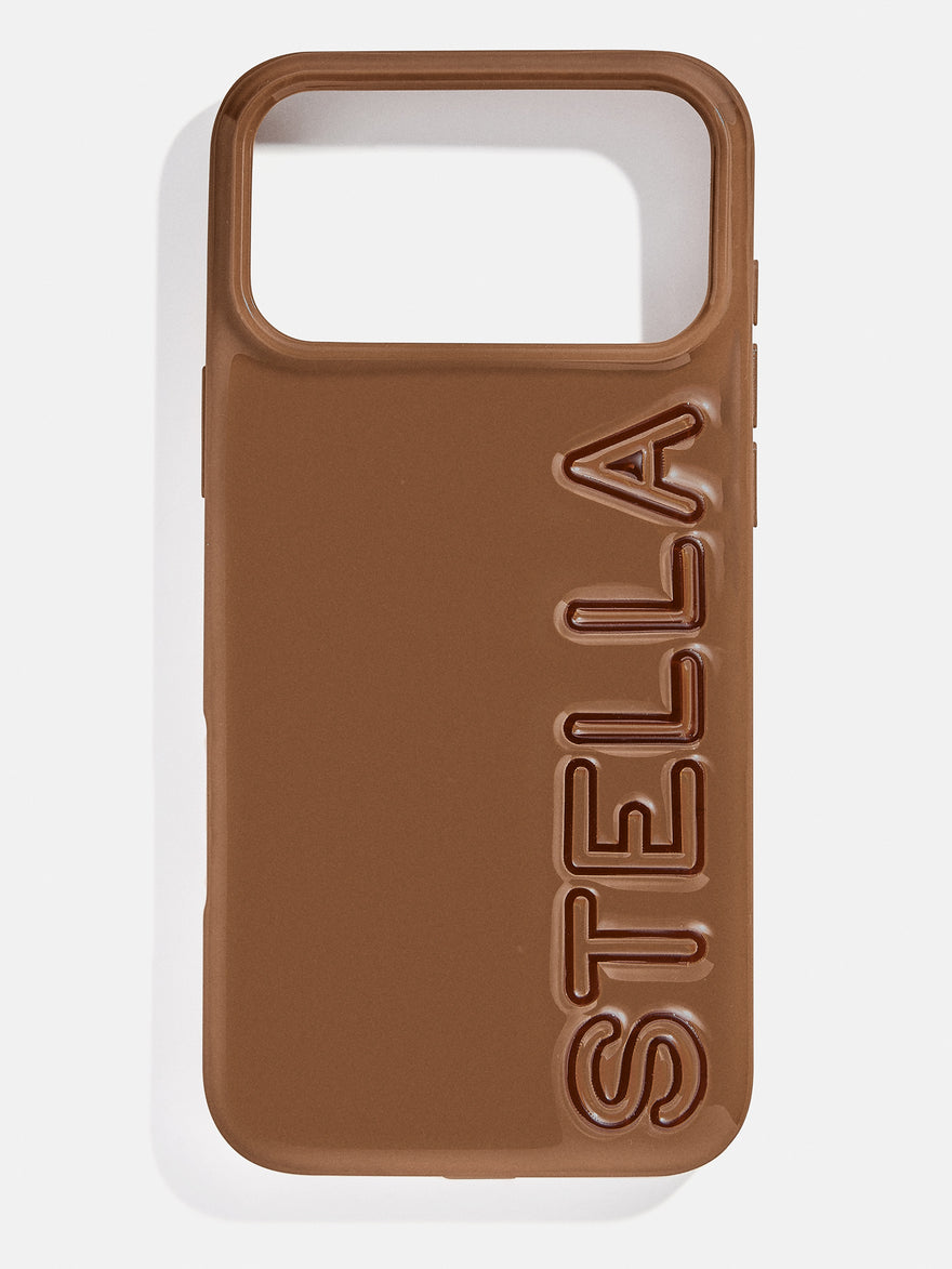 Fine Line Custom iPhone Case - Brown