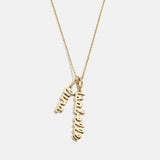 Mini Gold Script Cluster Custom Nameplate Necklace - 2 Names