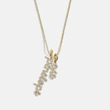 Mini Pavé Script Cluster Custom Nameplate Necklace - 2 Names