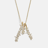 Mini Pavé Script Cluster Custom Nameplate Necklace - 3 Names