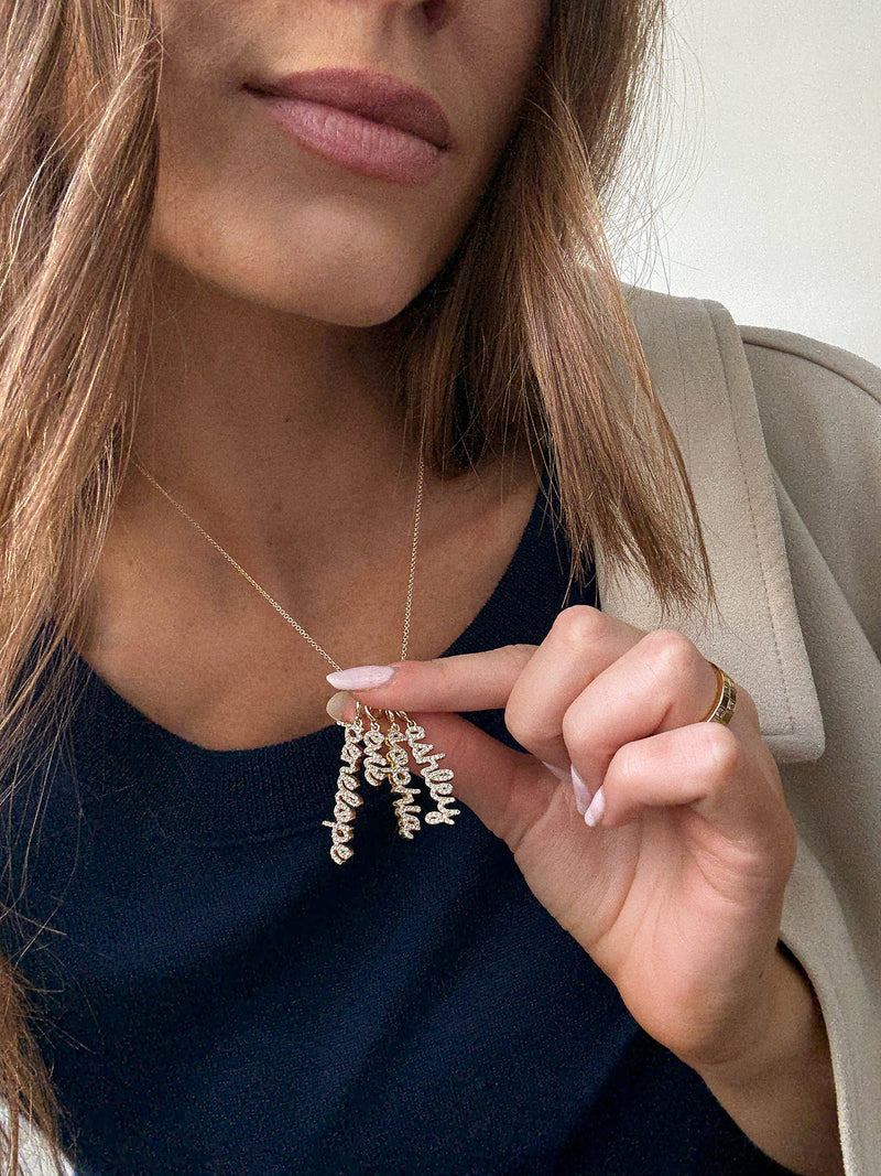 BaubleBar Mini Pavé Script Cluster Custom Nameplate Necklace - 4 Names - 
    Get Gifting Early: 20% Off Custom
  
