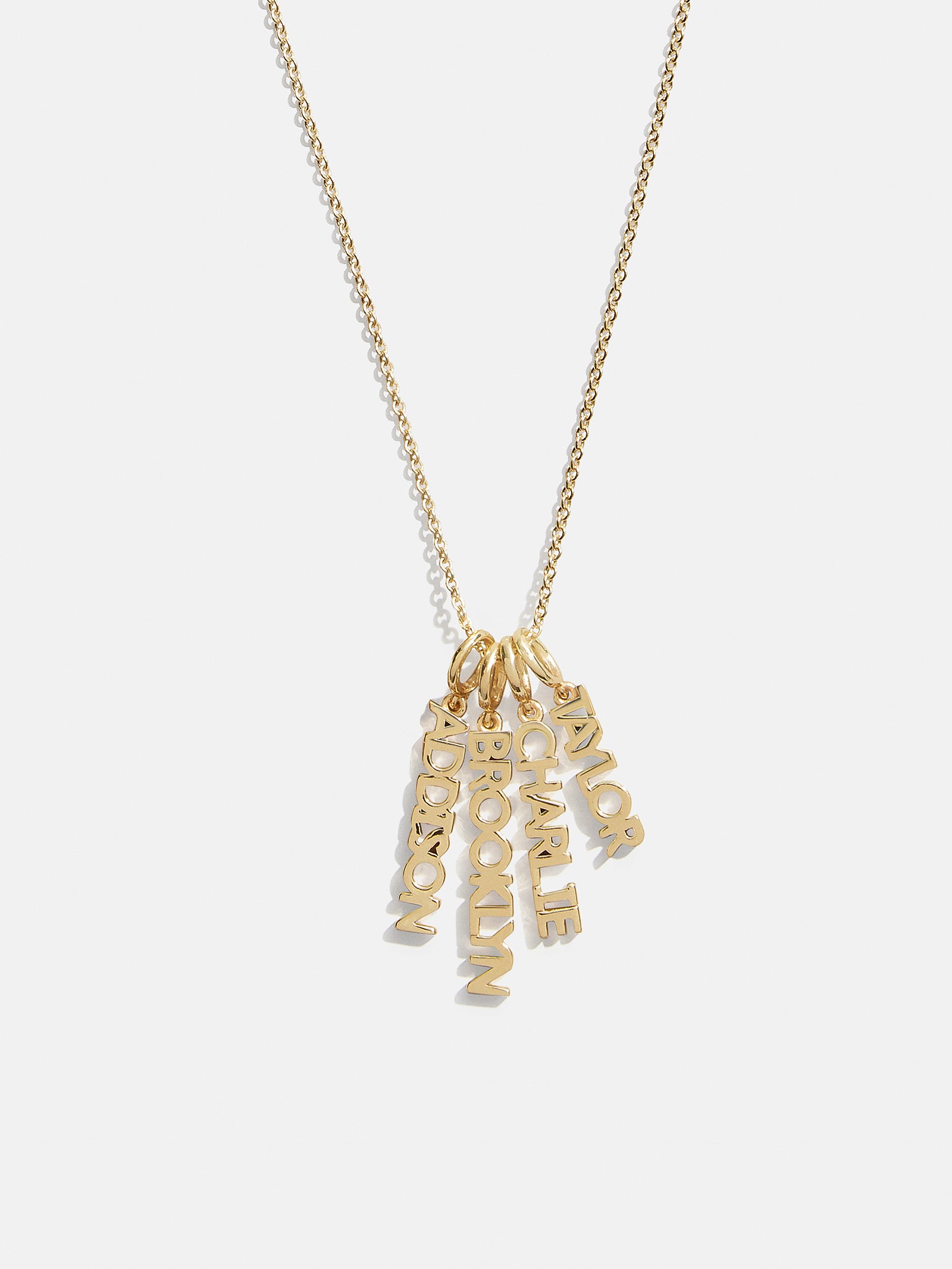 Mini Gold Block Cluster Custom Nameplate Necklace - 4 Names